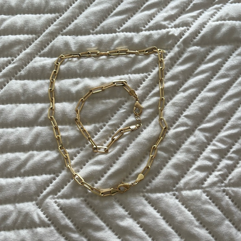 Fashion jewelry set / gold plates link